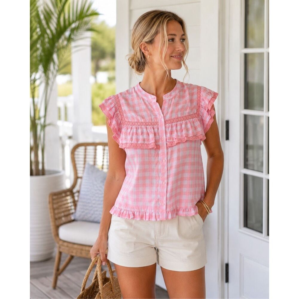 NWT day + moon Camila gingham too, $60 Large E29